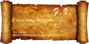 Facsinay Vivien névjegykártya